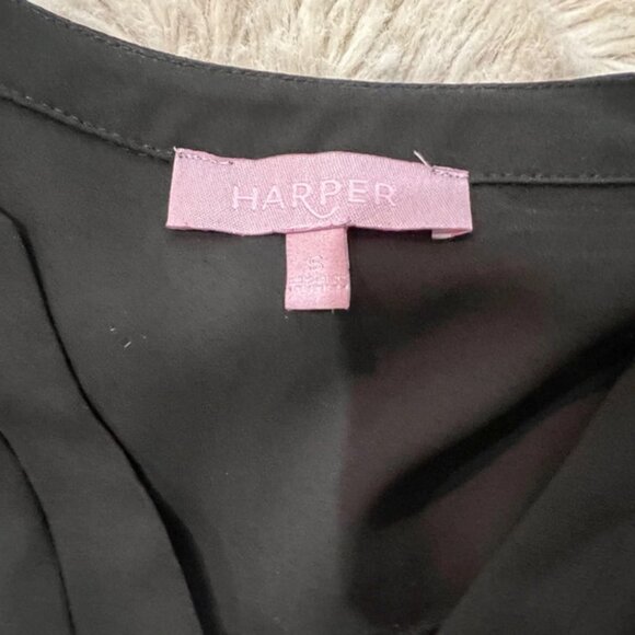 Harper Black V-Neck Blouse – Size S - Picture 2 of 3